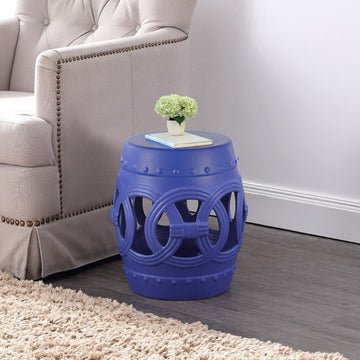 Lucky Coins 16" Chinese Ceramic Drum Garden Stool - JONATHAN Y